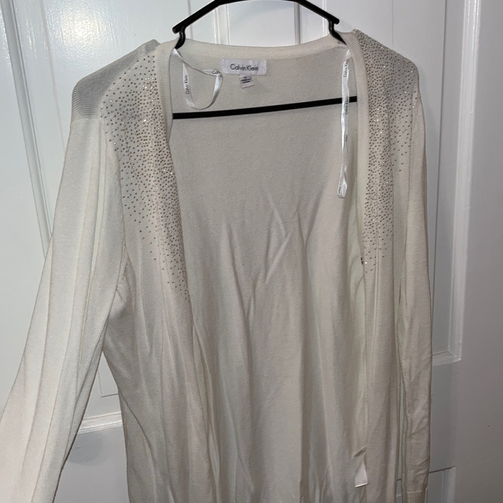 White cardigan